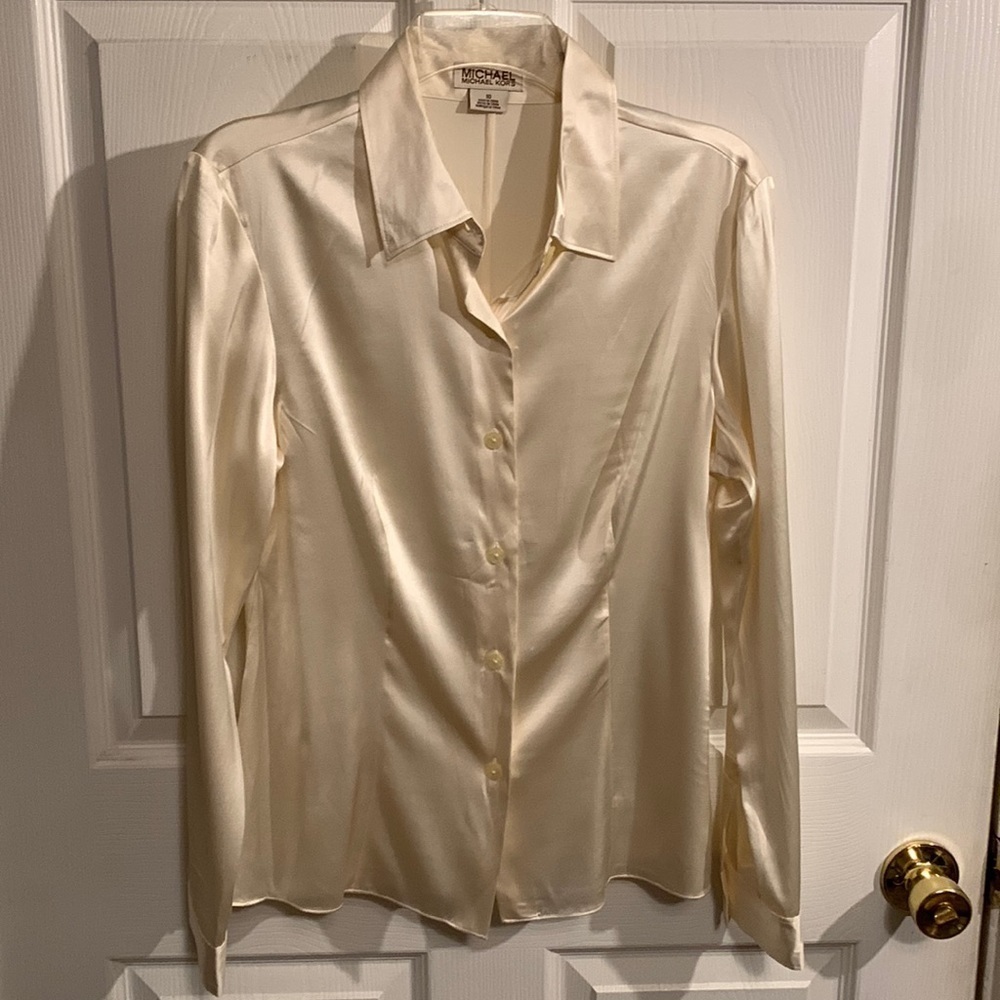 Michael Michael Kors Silk Blend Long Sleeve Blouse